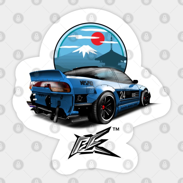 240SX nismo silvia s13 pandem blue Sticker by naquash